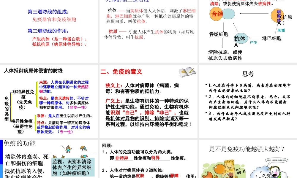 八年级生物下册 第23章 第1节 人体的免疫防线教学课件 苏科版-苏科级下册生物课件