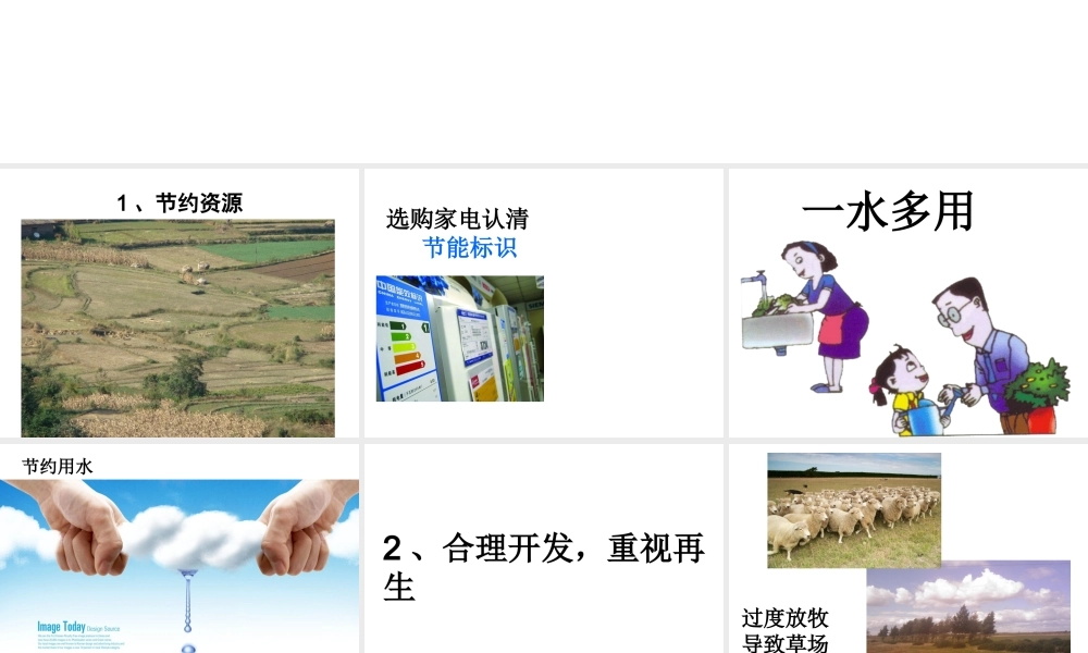 八年级生物下册 第9单元 保护人类与其他生物的公同家园 第26章 第3节《自然资源的可持续利用》教学课件 （新版）苏科版-（新版）苏科级下册生物课件