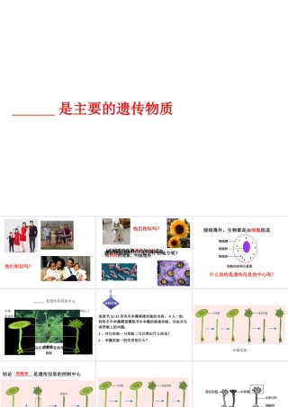 八年级生物下册 第八单元 生物的生殖、发育与遗传 第二十二章 生物的遗传和变异 第一节 DNA是主要的遗传物质课件1（新版）苏教版-（新版）苏教版初中八年级下册生物课件