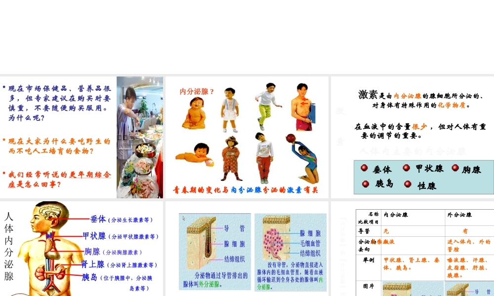 八年级科学上册 3.2 人体的激素调节课件2 浙教版-浙教版初中八年级上册自然科学课件