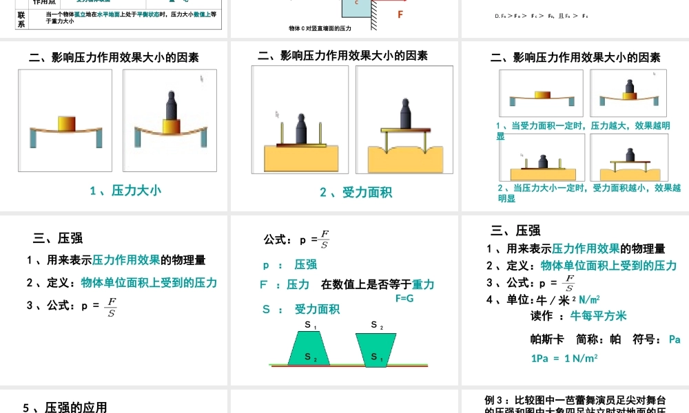 八年级科学上册 第2章 第1节 压强课件2 （新版）华东师大版-（新版）华东师大版初中八年级上册自然科学课件