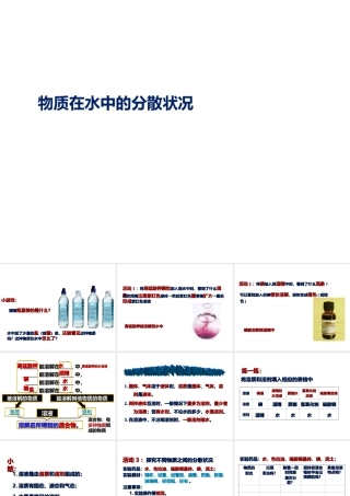 八年级科学上册 第1章 水和水的溶液 第4节《物质在水中的分散状况》课件5 （新版）浙教版-（新版）浙教版初中八年级上册自然科学课件