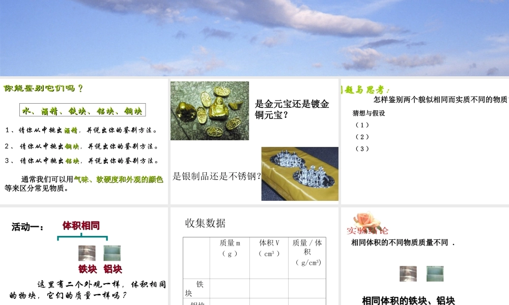 八年级科学上册 第3章 第1节 密度课件4 （新版）华东师大版-（新版）华东师大版初中八年级上册自然科学课件