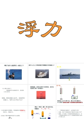 八年级科学上册 第3章 浮力 2《浮力》课件1 （新版）华东师大版-（新版）华东师大版初中八年级上册自然科学课件