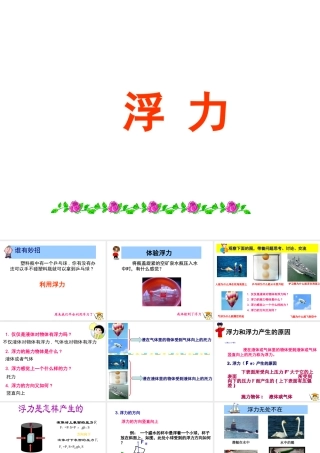 八年级科学上册 第3章 浮力 2《浮力》课件2 （新版）华东师大版-（新版）华东师大版初中八年级上册自然科学课件