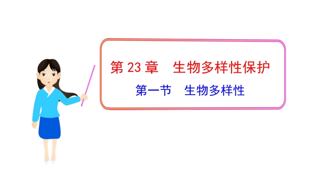 八年级生物下册 第9单元 第23章 第一节 生物多样性课件 苏教版