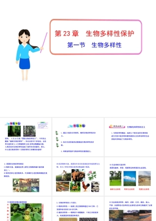 八年级生物下册 第9单元 第23章 第一节 生物多样性课件 苏教版