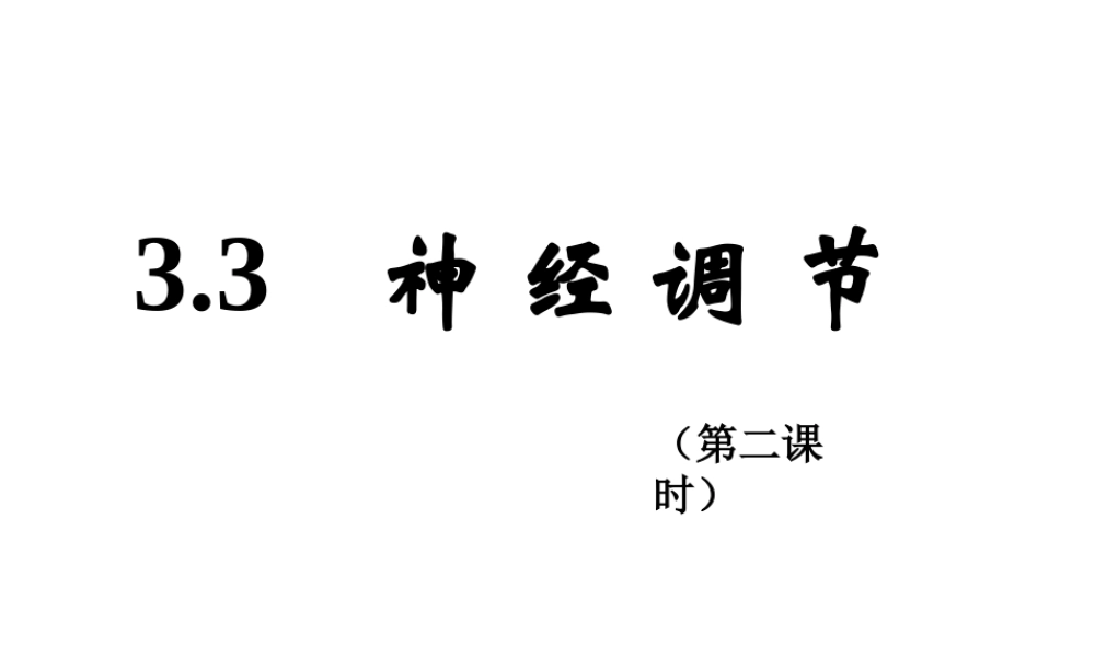 八年级科学上册 3.3神经调节(第二课时)课件 浙教版