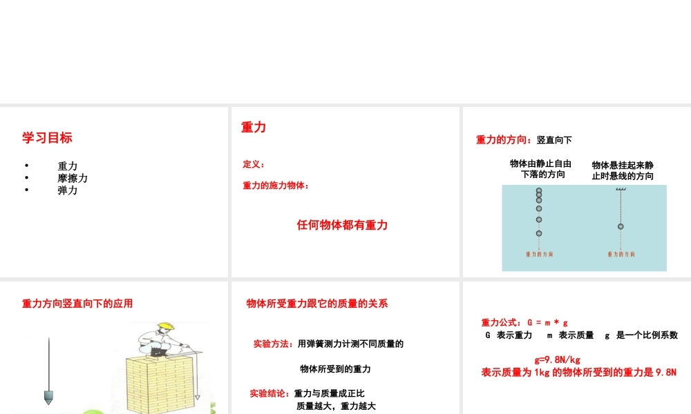 八年级科学上册 第1章 运动和力 3《几种常见的力》课件1 （新版）华东师大版-（新版）华东师大版初中八年级上册自然科学课件