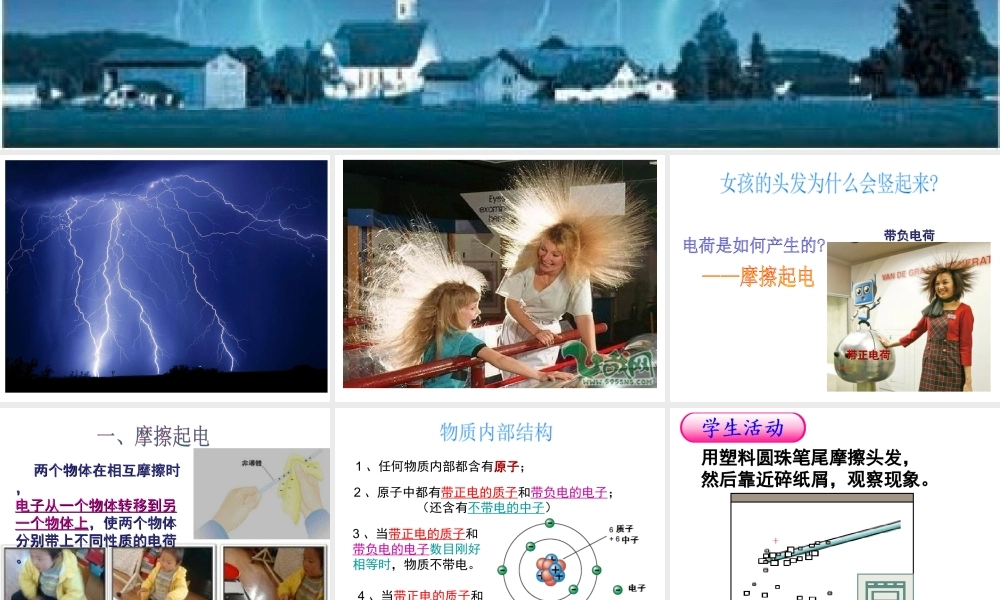 八年级科学上册 4.1 电荷与电流课件 浙教版-浙教版初中八年级上册自然科学课件