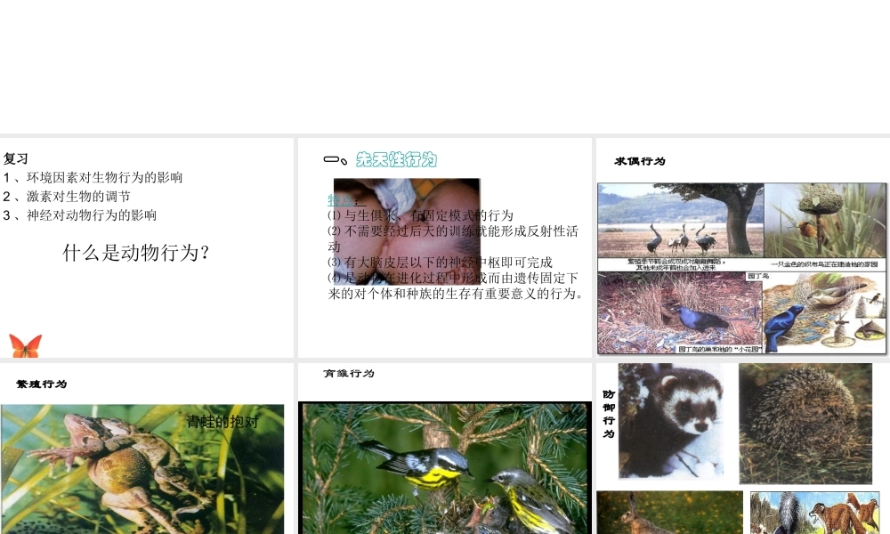 八年级科学上册 第3章 生命活动的调节 3.4《动物的行为》课件（2） 浙教版-浙教版初中八年级上册自然科学课件