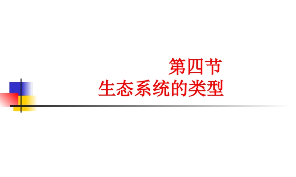 八年级生物下：第六单元第一章第四节生态系统的类型教案济南版