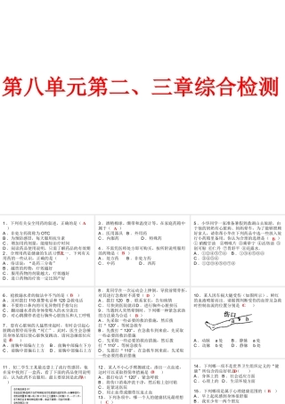 八年级生物下册 第八单元 第二、三章综合检测课件 （新版）新人教版-（新版）新人教版初中八年级下册生物课件