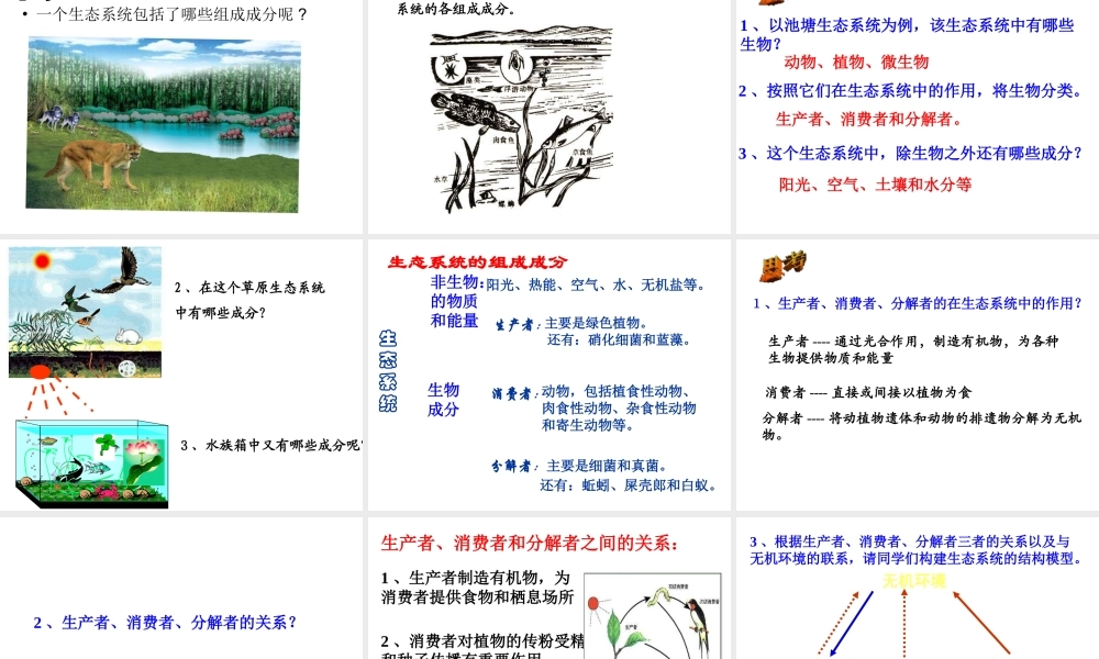八年级生物下册 第八单元 第二十三章 第二节 生态系统概述课件 北师大版