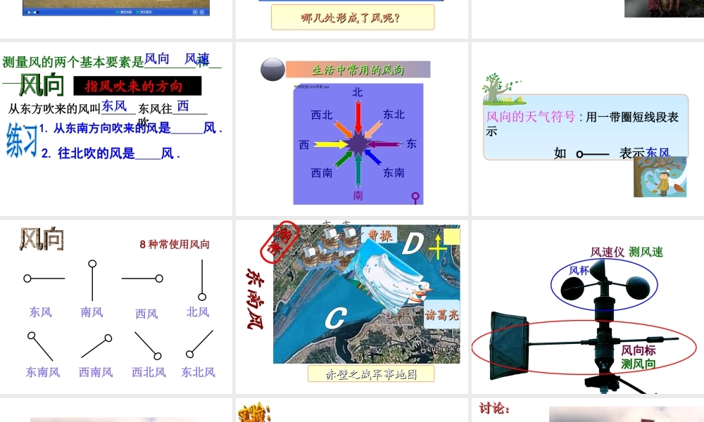 八年级科学上册 第2章 地球的“外衣”—大气_第五节 风 课件浙教版