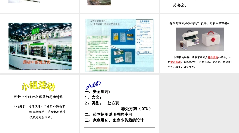八年级生物下册 第八单元 第二章 第一节 用药课件 新人教版