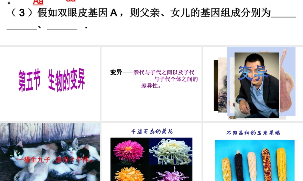 八年级生物下册 第7单元 第2章 第5节 生物的变异课件 （新版）新人教版-（新版）新人教版初中八年级下册生物课件