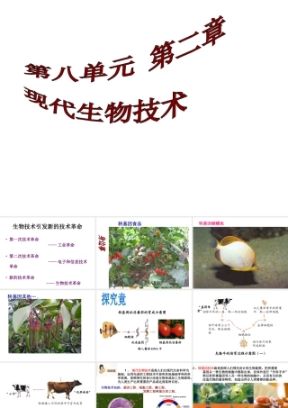 八年级生物下册 第八单元 第二章 现代生物技术课件 冀教版-冀教级下册生物课件