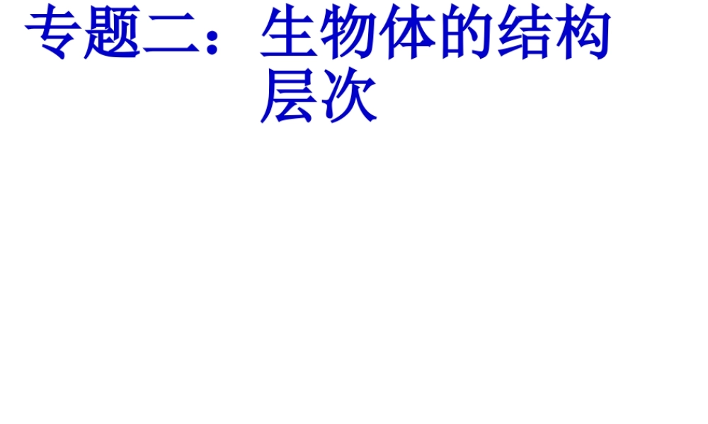 八年级生物下册 第二轮复习 专题二 生物体的结构层次课件 新人教版-新人教版初中八年级下册生物课件