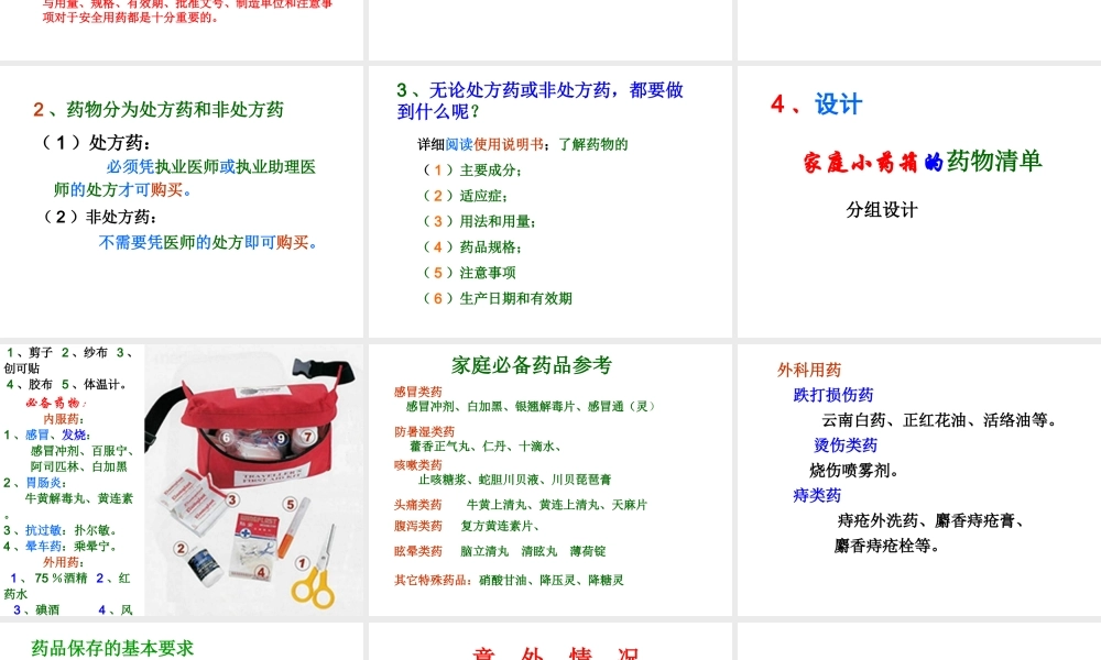 八年级生物下册 第八单元 第二章 用药与急救教学课件 （新版）新人教版-（新版）新人教版初中八年级下册生物课件