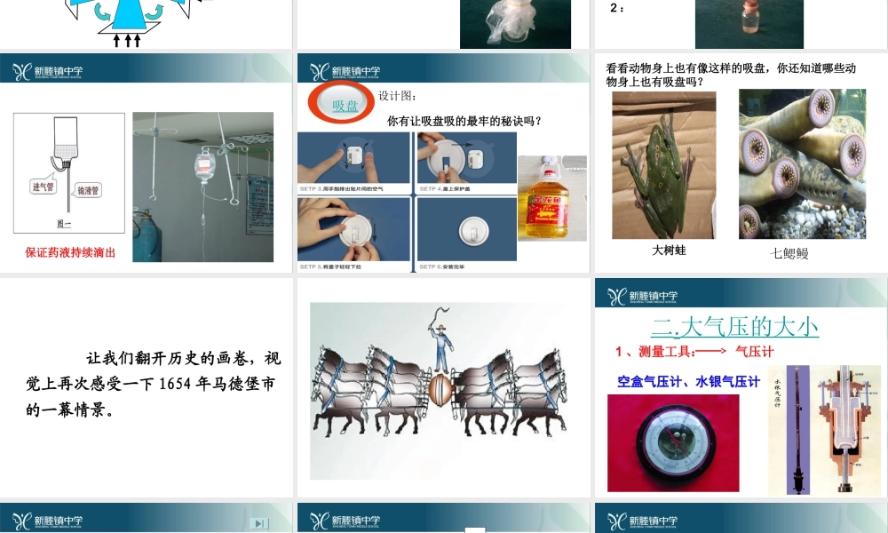 八年级科学上册 第2章 天气与气候 2.3《大气的压强》课件 浙教版-浙教版初中八年级上册自然科学课件