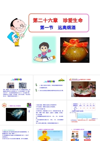 八年级生物下册 第二十六章 第1节《远离烟酒》课件 （新版）苏教版