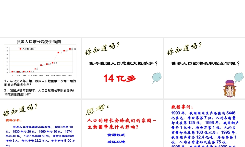八年级生物下册 第24章 第1节 人口增长与计划生育课件 北师大版-北师大级下册生物课件