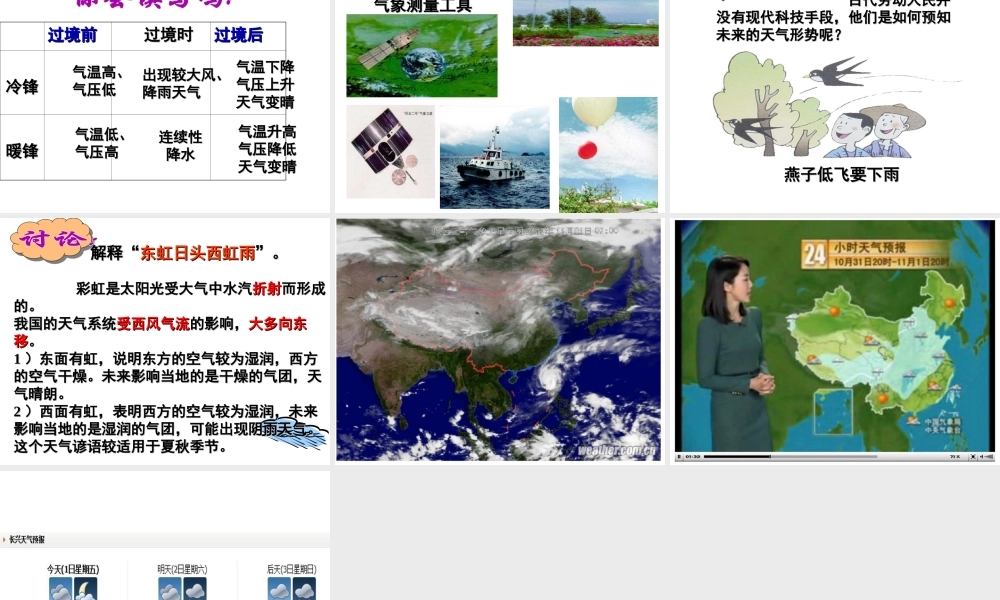 八年级科学上册 第2章 天气与气候 2.5《天气预报》课件（3） 浙教版-浙教版初中八年级上册自然科学课件