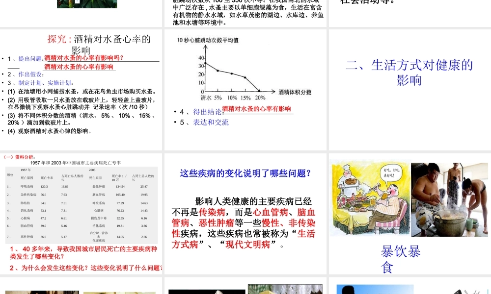 八年级生物下册 第八单元 第三章 第2节《选择健康的生活方式》课件 新人教版