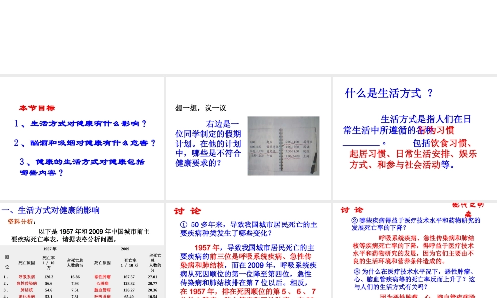 八年级生物下册 第八单元 第三章 第二节 选择健康的生活方课件 新人教版