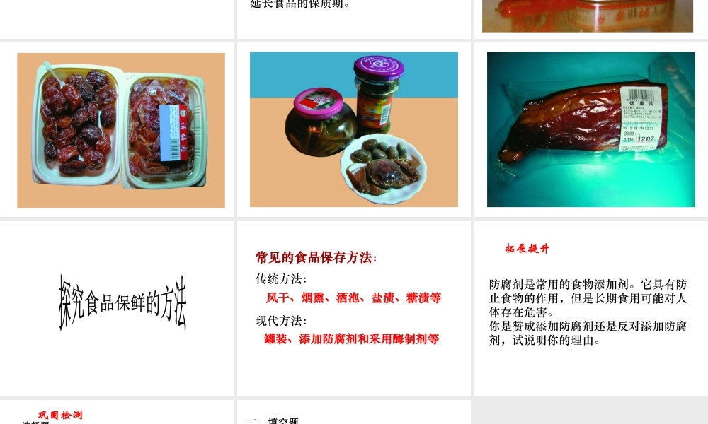 八年级生物下册 第二十三章 第2节《食品保存》课件 （新版）苏教版