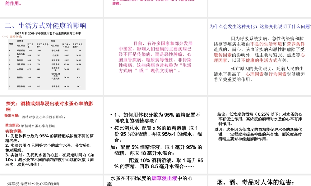 八年级生物下册 第八单元 第三章 第二节 选择健康的生活方式教学课件 （新版）新人教版-（新版）新人教级下册生物课件