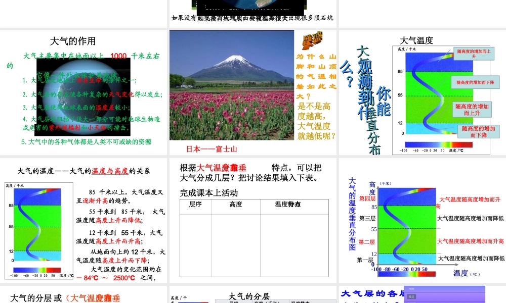 八年级科学上册 第2章 天气与气候 第1节《大气层》课件1 （新版）浙教版-（新版）浙教版初中八年级上册自然科学课件
