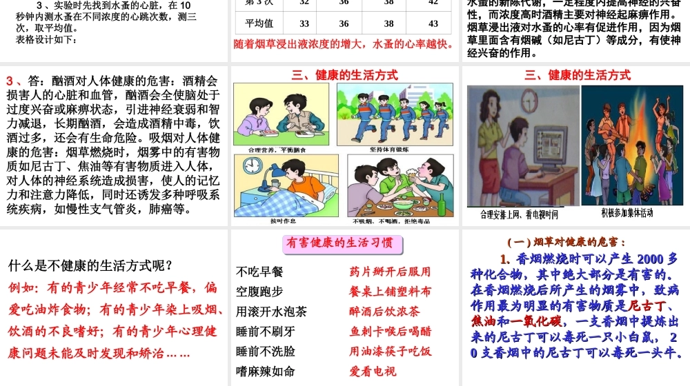 八年级生物下册 第八单元 第三章 第二节 选择健康的生活方式课件 （新版）新人教版-（新版）新人教版初中八年级下册生物课件