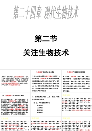 八年级生物下册 第二十四章 第二节 关注生物技术课件1 （新版）苏教版