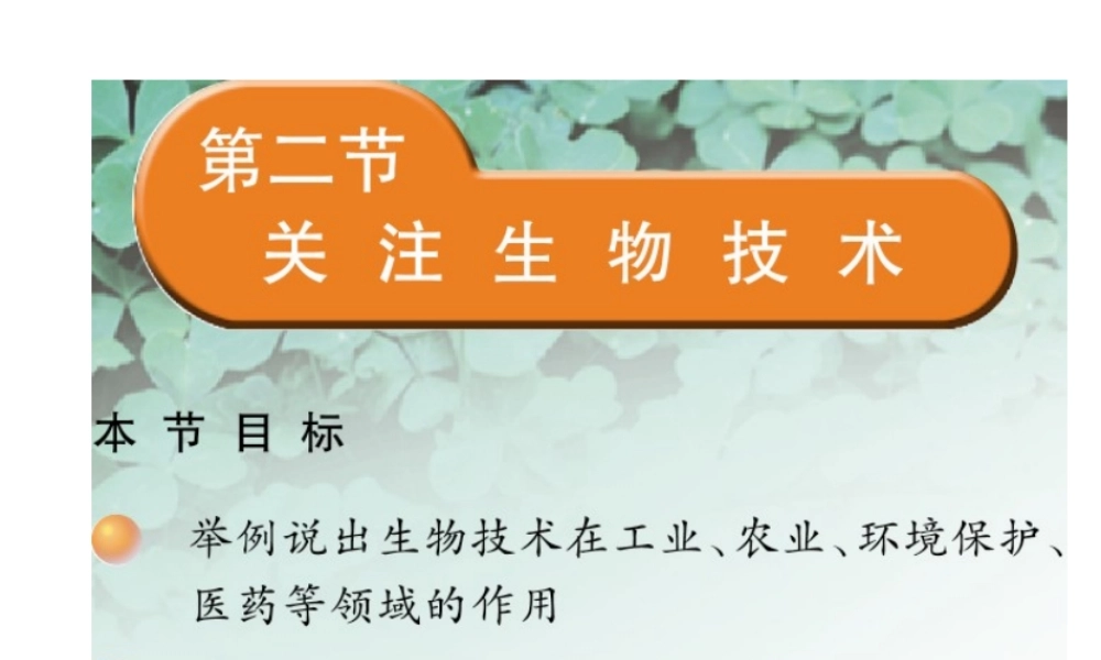 八年级生物下册 第二十四章 第二节 关注生物技术课件3 （新版）苏教版