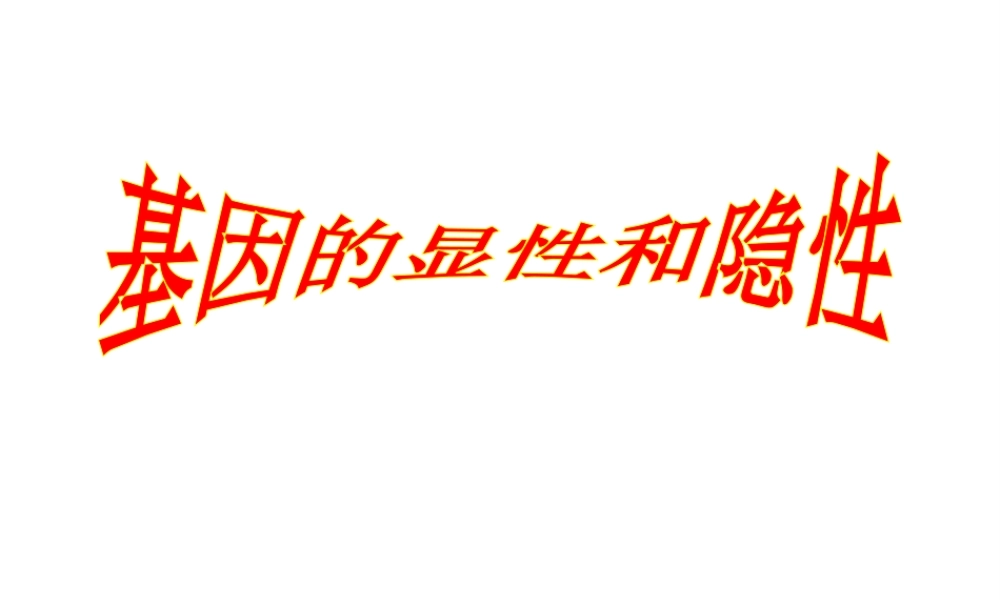 八年级生物下册 第二章 第三节 基因的显性和隐性课件 新人教版-新人教版初中八年级下册生物课件