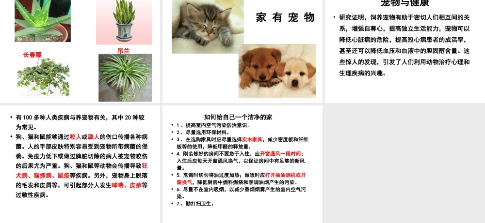 八年级生物下册 第24章 第4节《家居环境与健康》课件 （新版）北师大版