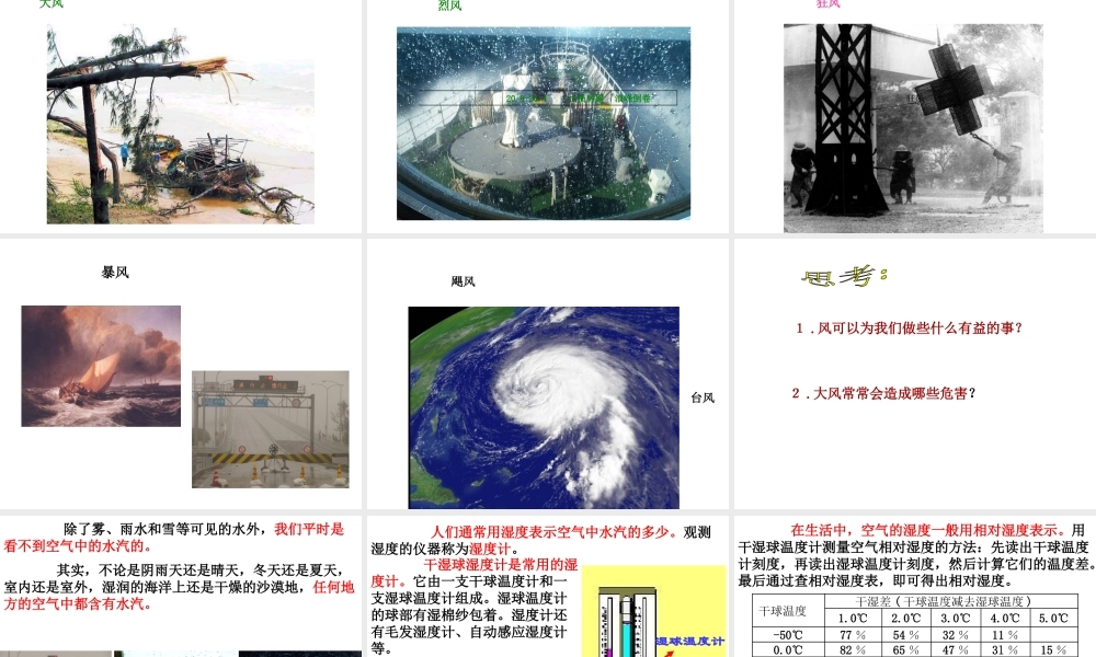 八年级科学上册 第2章 天气与气候 第4节《风和降水》课件2 （新版）浙教版-（新版）浙教版初中八年级上册自然科学课件