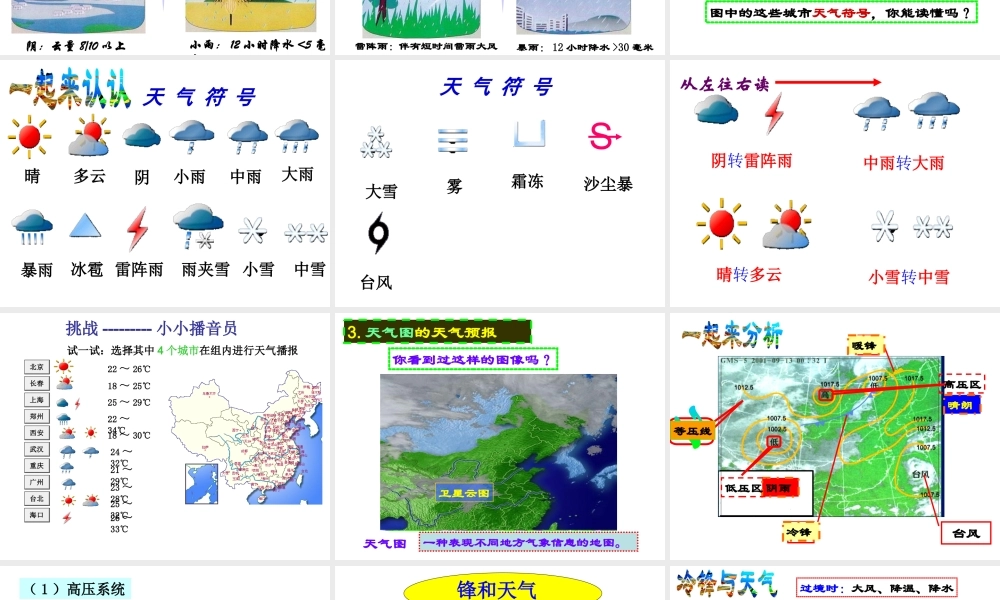 八年级科学上册 第2章 天气与气候 第5节《天气预报》课件1 （新版）浙教版-（新版）浙教版初中八年级上册自然科学课件