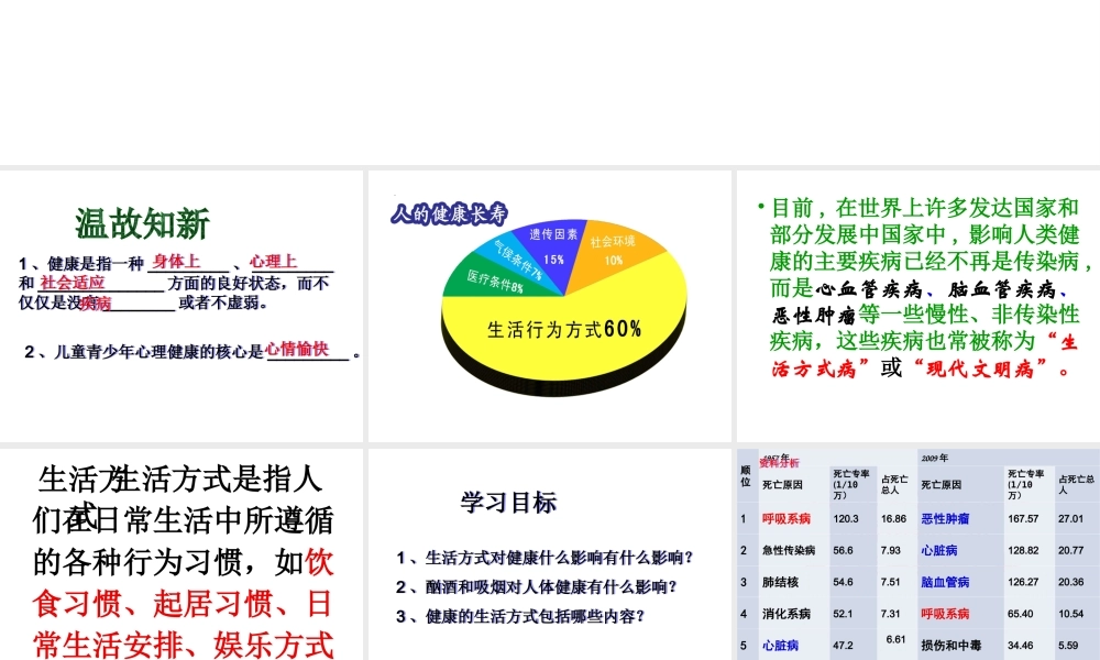 八年级生物下册 第八单元 第三章 第二节 选择健康的生活方式课件 新人教版-新人教级下册生物课件