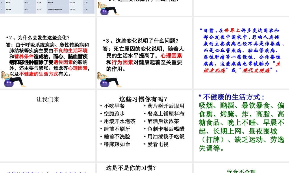 八年级生物下册 第八单元 第三章 第二节 选择健康的生活方式课件2 新人教版