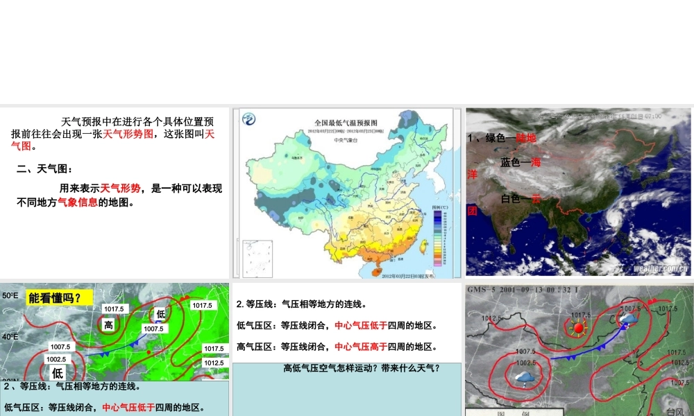 八年级科学上册 第2章 天气与气候 第5节《天气预报》课件3 （新版）浙教版-（新版）浙教版初中八年级上册自然科学课件