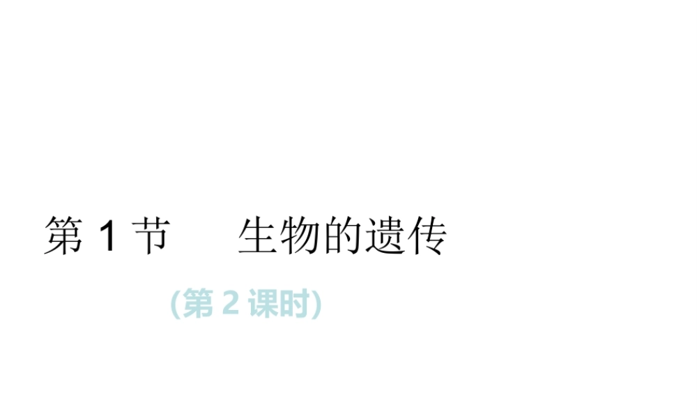 八年级生物下册 第7单元 生命的延续与进化 第22章 第1节《生物的遗传》第2课时课件 （新版）苏科版-（新版）苏科版初中八年级下册生物课件