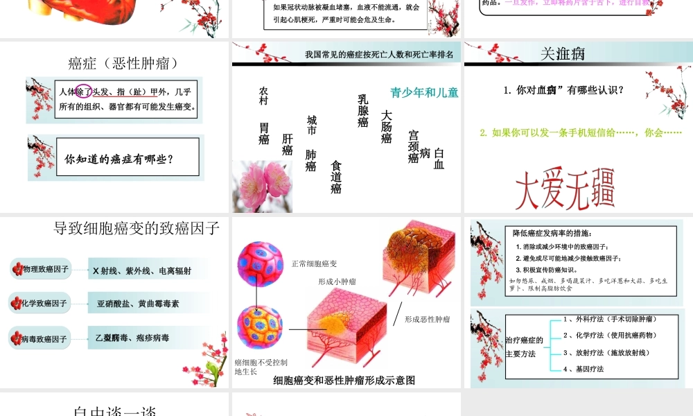 八年级生物下册 第二十五章 第二节 威胁健康的主要疾病课件2 （新版）苏教版