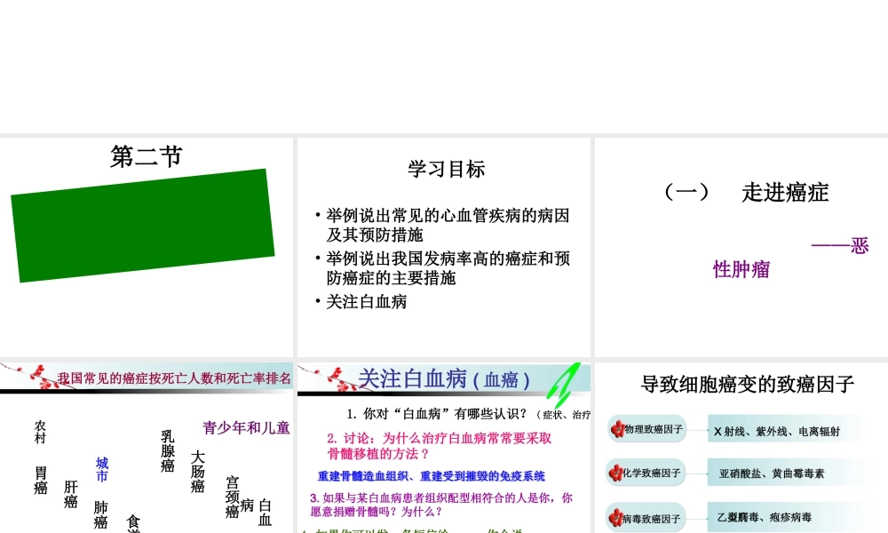 八年级生物下册 第二十五章 第二节 威胁健康的主要疾病课件4 （新版）苏教版