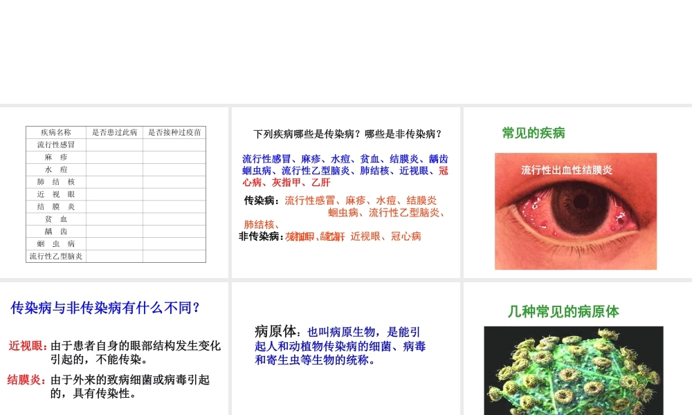 八年级生物下册 第二十五章 第一节 传染病课件2 （新版）苏教版