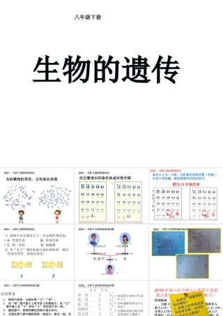 八年级生物下册 第7单元 生命的延续与进化 第22章 第1节《生物的遗传》教学课件 （新版）苏科版-（新版）苏科级下册生物课件