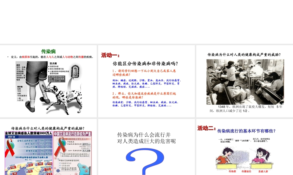 八年级生物下册 第二十五章 第一节 传染病课件3 （新版）苏教版