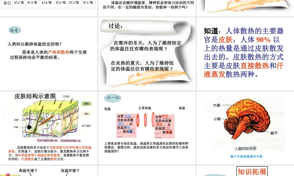 八年级科学上册 第六章第五节人体是一个统一的整体2课件 华东师大版